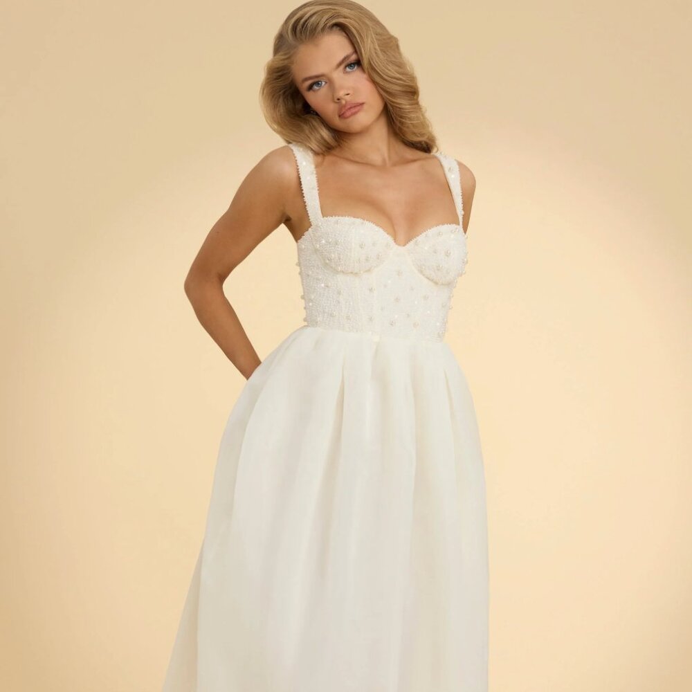 Pearl Bustier Maxi Dress